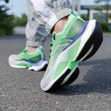 XTEP Shock-Absorbing Spin Pro New Cushioning Support Lightweight Breathable Grip Wear-Resistant Men's Running Shoes - Green/Light Beige - View 5