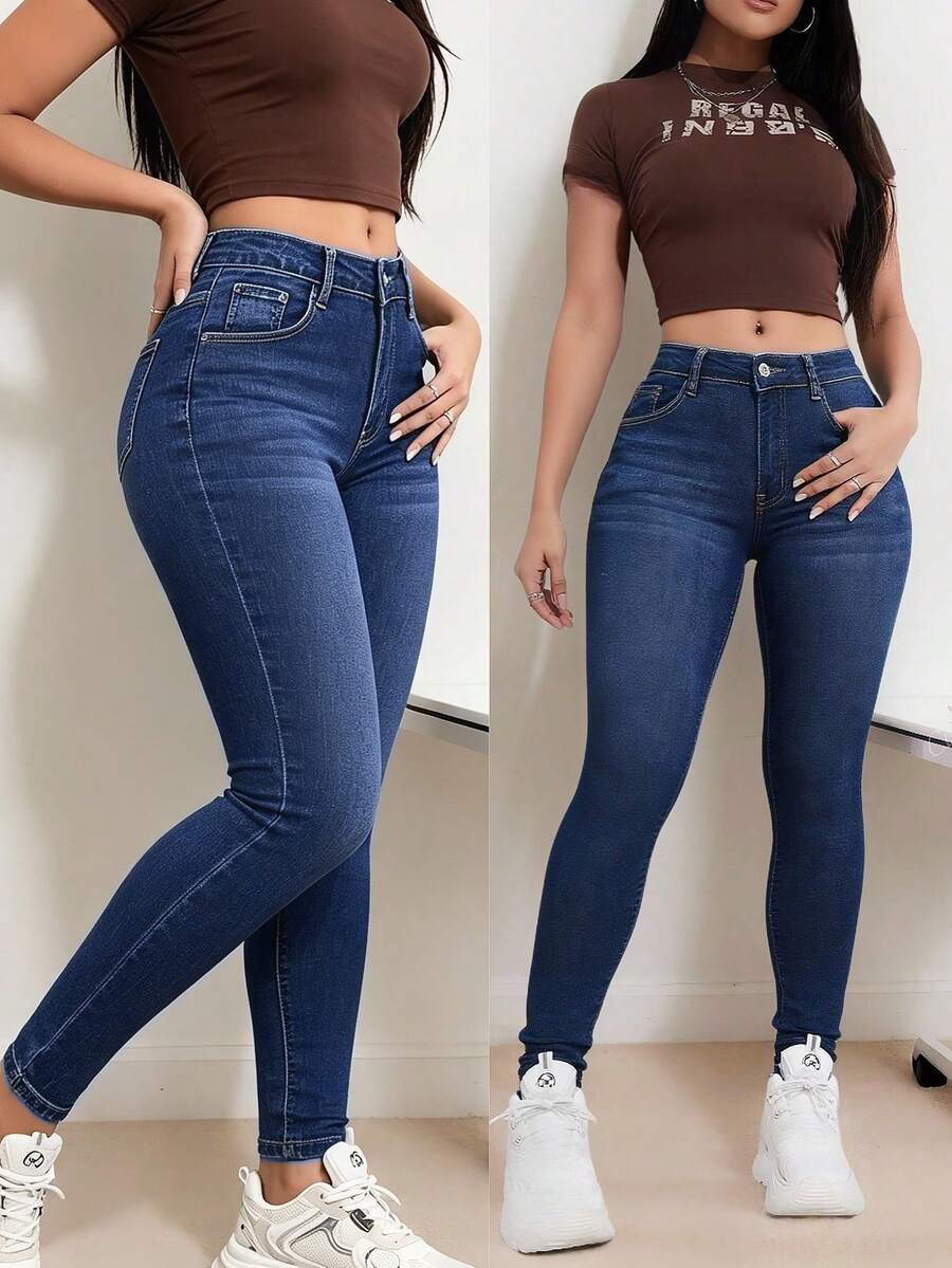 Women Jeans - Dark Wash - View 1