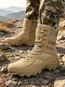 New Men's Motorcycle Tactical Boots Work Boots Desert Hiking Boots Hunting Boots Men's Outdoor Hiking Boots Training Tactical Boots - Khaki - View 5