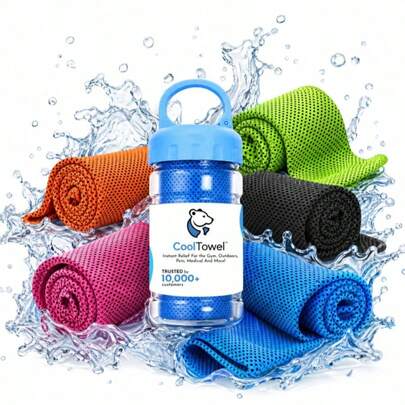 Portable Bottle Packed Cooling Towel, Instant Cool Cold Towel Ready To Use Anytime Anywhere, Soft Absorbent Reusable Cool Towel For Outdoor Sports, Travel, Gym Workout Daily Outdoor Cooling Supplies
