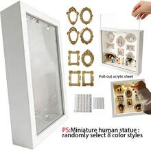 1 Set Kotak Siluet Museum Mini DIY - Rayakan Kenangan Berharga Anda dengan Cara Unik, Kit Bingkai Kotak Bayangan dengan Tampilan Foto yang Dapat Disesuaikan dan Figur Miniatur (Tanpa Listrik), Dekorasi Kenang-kenangan Unik yang Dipersonalisasi, Hadiah Halloween/Natal/Dekorasi Rumah - persegi 8 inci - View 4