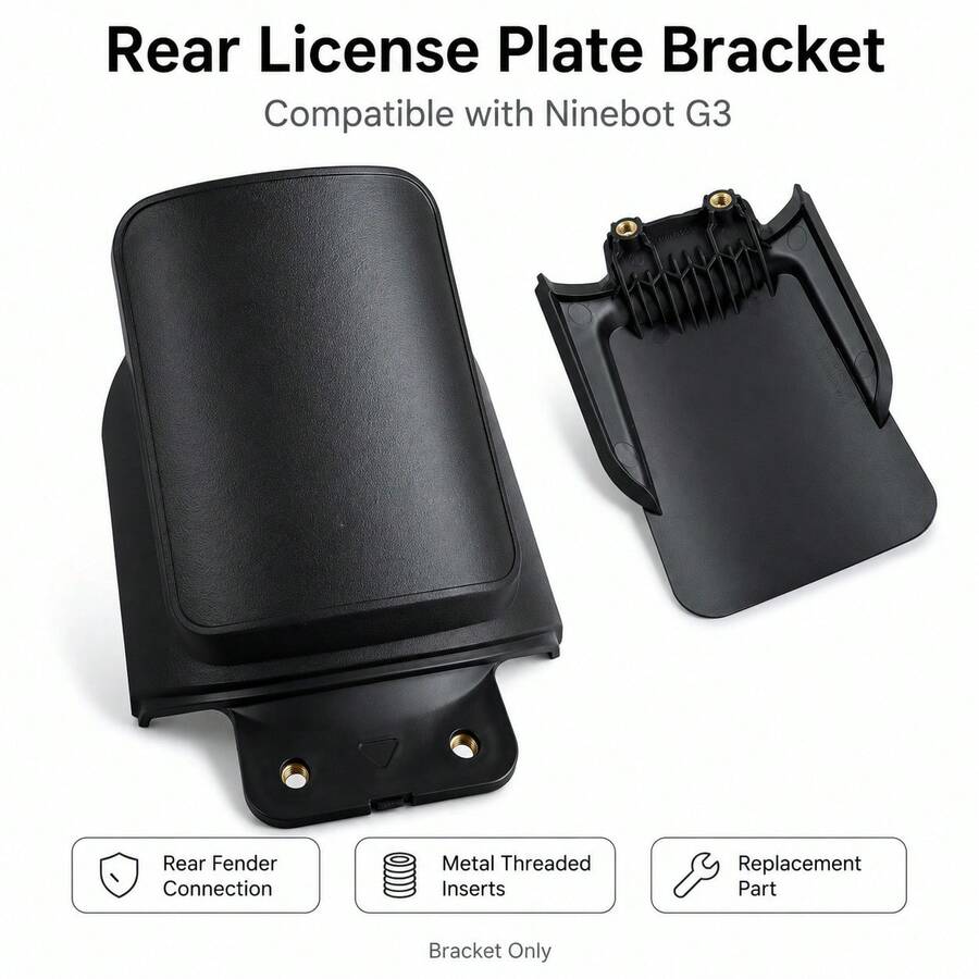 Rear Fender License Plate Bracket Mounting Plate Replacement Part For Ninebot G3 Electric Scooter - Black - View 1