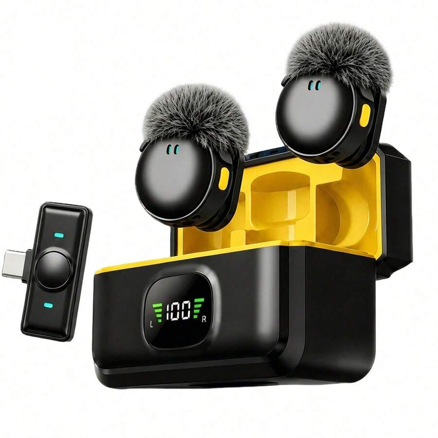 HITOZON Professional Wireless Lavalier Microphone: Plug And Play, LED Display, Portable Charging Case - Suitable For Smartphones, Computers - Ideal For Content Creation, Live Streaming, Podcasting - View 1