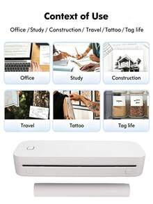 Portable A4 Thermal Printer, Wireless Bluetooth Inkless Document Printer, A4 Thermal Roll Paper And Folded Thermal Paper Optional, Black/White Printer, Suitable For Travel, Office, Home, Mobile Office, Learning - Multicolor - View 11