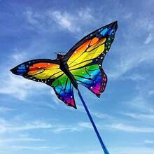 Colorful Butterfly Kite, Large Colorful Butterfly Kite, Multi-Color Kite With Flying Tools, Outdoor Sports And Games Supplies (Kite Handle Style Random) (Some Colors Random) - Multicolor - View 4