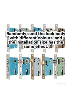 1 Set Metal Door Lock With Lock Body And Lock Cylinder Or 2 Handles, 3 Keys, Suitable For Bedroom, Room, Study Interior Doors - Bronze - View 4