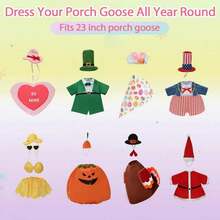 1-8 Sets Holiday Porch Goose Decor Outfit, All Season, Suitable For Valentine's Day, St. Patrick's Day, Easter, Summer, July 4th, Autumn, Halloween, Christmas - Lawn Porch Goose Costume For Yard And Garden Decoration (Goose Statue Not Included) - Type B - View 3