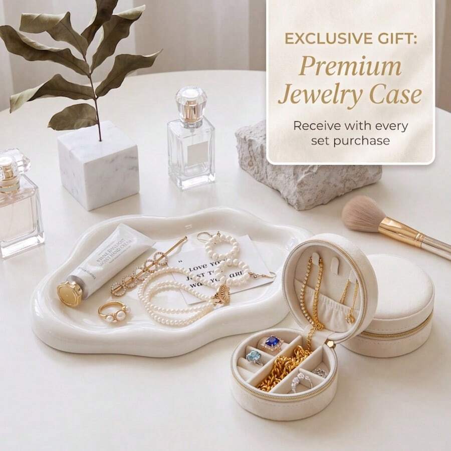 Jewelry Dish Free Jewelry Box Jewelry Tray Trinket Dish, Cloud Jewelry Holder Plate, Watch Keys Tray Ring Dish Holder For Mother's Day/Christmas/Thanksgiving/Birthday Gift(Silver) - 白色 - 查看 1