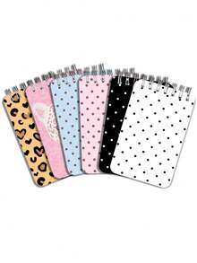 New Polka Dot & Leopard Print Mini Loose-Leaf Notebook - Portable Pocket Size, Suitable For Writing, Memo, Diary, Study And Office, Thoughtful Gift For Teachers On Teacher's Day, Also Great Gift For Graduation, Birthday, Back To School Essential, Back To School Season, Back To School Must-Have (Mini Size) - Multicolor - View 2