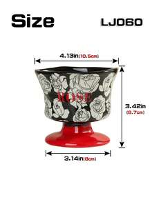 1 cốc gốm cao cấp phong cách Ins vintage, họa tiết hoa lan và hoa hồng, phù hợp làm cốc đựng tráng miệng, cốc kem, dùng cho tiệc và câu lạc bộ - Nhiều màu - Xem 4