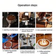 1 pièce Porte-filtre sans fond 58 mm, poignée en acier inoxydable à double oreille et en bois massif, convient pour machine à expresso 8 Series 58 mm, outil d'extraction de café - Multicolore - Voir 9