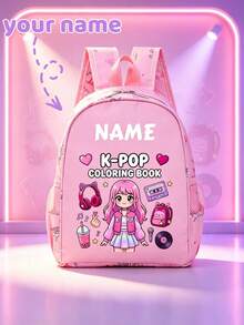 1pc Back To School Personalized Customized Backpack, Casual Cute K-Pop Music Idol Theme Print, Zipper Closure Nylon Material, Adjustable Shoulder Straps, Hand-Carry, Suitable For School, Commute, Shopping, Daily Use. Birthday Gift. - Multicolor - View 5
