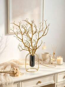 1/5PCS Golden Artificial Deer Antler Branches Suitable For Wedding Table Decoration, Party Supplies, Valentine's Day, Gifts, Birthdays, Graduation Ceremonies, Home Decoration, Back To School Season, School Supplies, Christmas Decoration - Gold - View 7