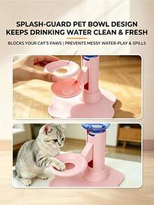 Cat Water Fountain Stand - Anti-Spill Pet Water Bowl Adjustable Height Stand, Automatic Refill, Detachable And Easy To Clean, Indoor/Outdoor Use (Base + Water Bottle) - 650ml - View 4