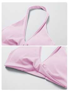 MFVIM Women's Naked Feel High Elastic Yoga Set, Fashionable Minimalist All-Match Versatile Plus Size Casual Wear - Baby Pink - View 10