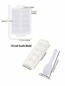 1pc Battleship Sushi Mold + 1pc Rice Scoop, Cooking Tool, Transparent Bento Mold, PP Material For Home Use, Seaweed Wrapped Rice Box Small Rice Ball Hand Sushi Making Tool, Japanese Cuisine Making Tool - View 3