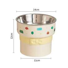 1pc Elevated Stainless Steel Pet Bowl, Suitable For Cats And Dogs, Anti-Slip Anti-Tip High-Foot Cat Food And Water Bowl, Large Capacity Neck-Protecting Dog Feeding Bowl, Suitable For Small And Medium Pets - One Size - View 7