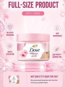 Dove 滋養身體磨砂膏（280g 正裝、20g 試用裝），櫻花與甜奶香調，持久留香，溫和去角質身體磨砂膏，滋潤乾燥粗糙肌膚，日常護膚 - 櫻花甜香 - 查看 5