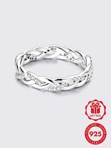 Women Single Ring Original Design In 925 Sterling Silver Adorned With Sparkling High-Quality Cubic Zirconia Elegant And Stylish - Silver - View 10