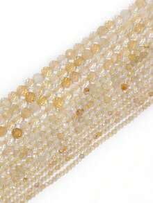 1串天然黃水晶刻面圓珠 2/3/4mm 珠飾手工DIY手鍊串珠配件 - 彩色 - 查看 7