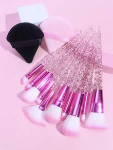 4pcs Random Professional Makeup Beauty Tools Pink Rose Red Eye Makeup Brush Set - Multicolor - View 3