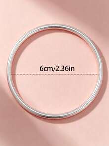 Women's 4mm Solid Matte Brushed-Finish Silver Bangle (Vintage Style, Round) - Available In Sets Of 1, 2, 3, Or 6; Perfect For Stacked Styling - Silver - View 5