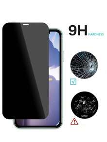 9H Hardness Tempered Glass Privacy Screen Protector Compatible With IPhone 16/16e/16 Pro Max/14/14 Plus/14 Pro/14 Pro Max, 13/13 Mini/13 Pro/13 Pro Max, 12/12 Mini/12 Pro/12 Pro Max, 11/11 Pro/11 Pro Max, X/XS/XS Max, 8/8 Plus/7/7 Plus - Black - View 5