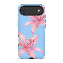 VESPOP 米白色虎紋百合花圖案手機殼，可愛夏季手機殼，適用於 iPhone 18 17 Air、16 Pro Max、15、14 Plus、13、12 Pro、11、X、XR、XS Max、8 和 7 - 淺藍 - 查看 6