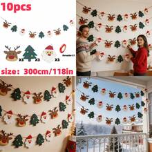 Set 10 buah Hiasan Natal dari Kain Felt, Dekorasi Natal Spesial, Dengan Benang untuk Penyesuaian Jarak dan Susunan yang Bebas. Bahan Felt Tebal dan Tahan Lama, Warna Seragam dan Tahan Pudar. - View 3