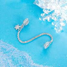 Bamoer Winter Ice Series Silver Charms, Snowflake Iridescent Moon Glass Beads Fit Bracelet DIY Accessories - Silver - View 8