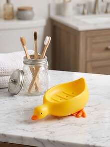1pc Yellow Duck Shaped Soap Holder, Plastic Material, Suitable For Kitchen Bathroom Countertop Storage Box, Non-Slip Drainage Soap Dish Container, Bathroom Accessories, Home Bathroom Decor, Summer - Multiple Styles and Colors - View 7