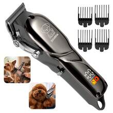 Hatteker 1pc Pet Electric Hair Clipper, Dog & Cat Grooming Trimmer, USB Rechargeable LCD Digital Display Shaving Machine, Multi-Function Hair Clipper - View 14