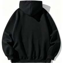 Women's Hooded Sweatshirt,Retro Style,Printed With The Silhouette Of A Horseman And"Turn And Burn"Text Pattern,Casual Wear,Suitable For Spring And Aut - 黑色 - 查看 3