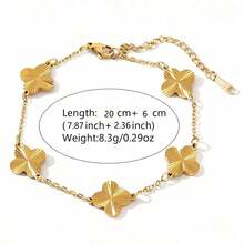 VceTd 1/3/4PCS Fashion Four-Leaf Clover Element Stainless Steel Women's Jewelry Set, Suitable For Daily Wear Or Holiday Gift - Yellow Gold - View 17