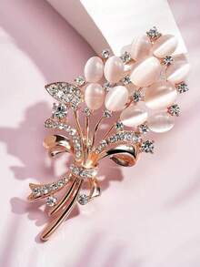 1pc Stone Flower Brooch_Clothing Accessory_Birthday Gift_Women's Brooch_Rhinestone Brooch_Jewelry Gift_Arrow Design - Multicolor - View 9