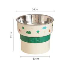 1pc Elevated Stainless Steel Pet Bowl, Suitable For Cats And Dogs, Anti-Slip Anti-Tip High-Foot Cat Food And Water Bowl, Large Capacity Neck-Protecting Dog Feeding Bowl, Suitable For Small And Medium Pets - One Size - View 6