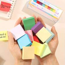 Solid Color Round/Square Sticky Notes, Reading Manual Pencil Stickers, Mini Tear-Off Adhesive Sticky Notes, First Day Of School - Multicolor - View 6