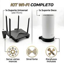 Kit Wi-Fi Suporte de Parede Universal Roteador + TP-Link Deco - Visão 4