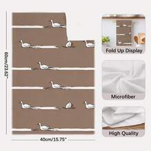 2PCS Kitchen Towels Brown Background Duck Playing In Water Pattern, Ultra-Fine Fiber Material Soft Kitchen Towels Dish Cloths, Hand Towels, Tablecloths, Kitchen Decor, Kitchen Cleaning, Bathroom Cleaning, Holiday Party Decor, Kitchen Bathroom Supplies Home Essentials, Home Decor, Housewarming Gift - Grey - View 3