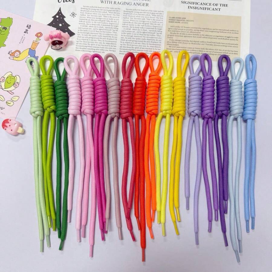 10/20pcs Nylon Rope DIY Handmade Weaving Set, Suitable For Backpack Accessories Handmade Materials And Handmade Jewelry Making, Perfect Valentine's Day Gift - Solid Color Nylon Rope - View 1