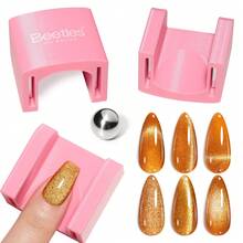 Beetles Cat Eye Magnet For Nails, U-Shaped Glass Bead Magnetic Nail Art Tool For 5D Aura, French & Multi Cat Eye Effects - Cat Eye Magnet for Nails - 查看 1