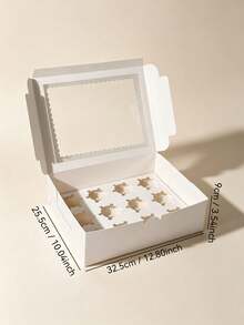 8/4/3pcs/1PC Cupcake Boxes 12-Cavity Cupcake Holder Large Cake Box Suitable For Birthday Wedding Valentine's Day Gift Packaging Box Cake Box - Black - View 6