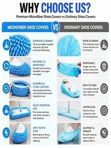 10/6/2Pcs(Shoe Covers And Hooks) Chenille Shoe Cover Set: Hand Wash-Free, Reusable Microfiber Dusting Shoes - Simply And Fun Cleaning Your Floors! - Multicolor - View 8