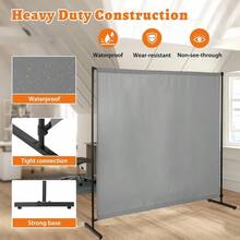 Room Divider Single Panel, 71''W X 71''H Height Adjustable Large Room Divider Panel For Office, Fabric Portable Privacy Screen Wall Divider For Room Separation, Freestanding Partition Separators - Grey - View 6