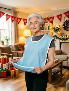 Unisex Adult Bib For Eating, Adjustable Senior Feeding Bib For Adults Elderly And Middle Aged Users, Comfortable Dining Bib For Daily Use - White Bib for Seniors - View 6