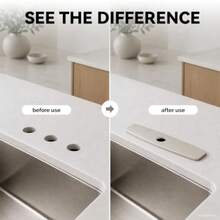Aquafaucet 10" Kitchen Sink Faucet Hole Cover Deck Plate Escutcheon Brushed Nickel - como en la imagen - Ver 6
