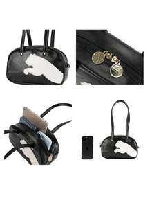 Bolso de hombro para mujer PUMA Mini Grip Bolso de viaje al aire libre uso diario casual Bolso de mano Bolso de hombro 092846-03 - Negro-Blanco cálido - Ver 3