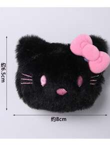 1pc Hello Kitty Plush Doll Pendant, Cute Bow Cat Head Coin Purse Charm, Girly Backpack Pendant, Soft Adorable Plush Decoration, Holiday Gift - Multicolor - View 13