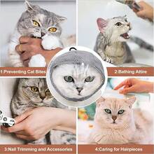 5 Pcs Muzzle Grooming With Anti Scratch Silicone Boots Set Breathable TPU And Paw Protectors Nail Trimming Bathing Kitten Puppy - Multicolor - View 6
