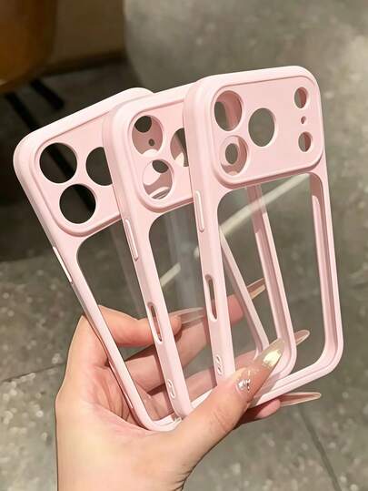 New Smart Phone Case Fashionable Cute Protective Shell Minimalist Creative Personalized 3-In-1 Material Thickened 2.8mm Colorful Solid Color Premium Matte Skin-Friendly Feel Pink Blue Black White Transparent Back Panel Full Coverage Anti-Drop Compatible With IPhone 11/12/13/14/15/16/17/17 Pro Max/17 Pro/12 Pro/12 Pro Max/13 Pro/13 Pro Max/14 Pro/14 Pro Max/15 Pro/15 Pro Max/16 Pro Max/16 Pro